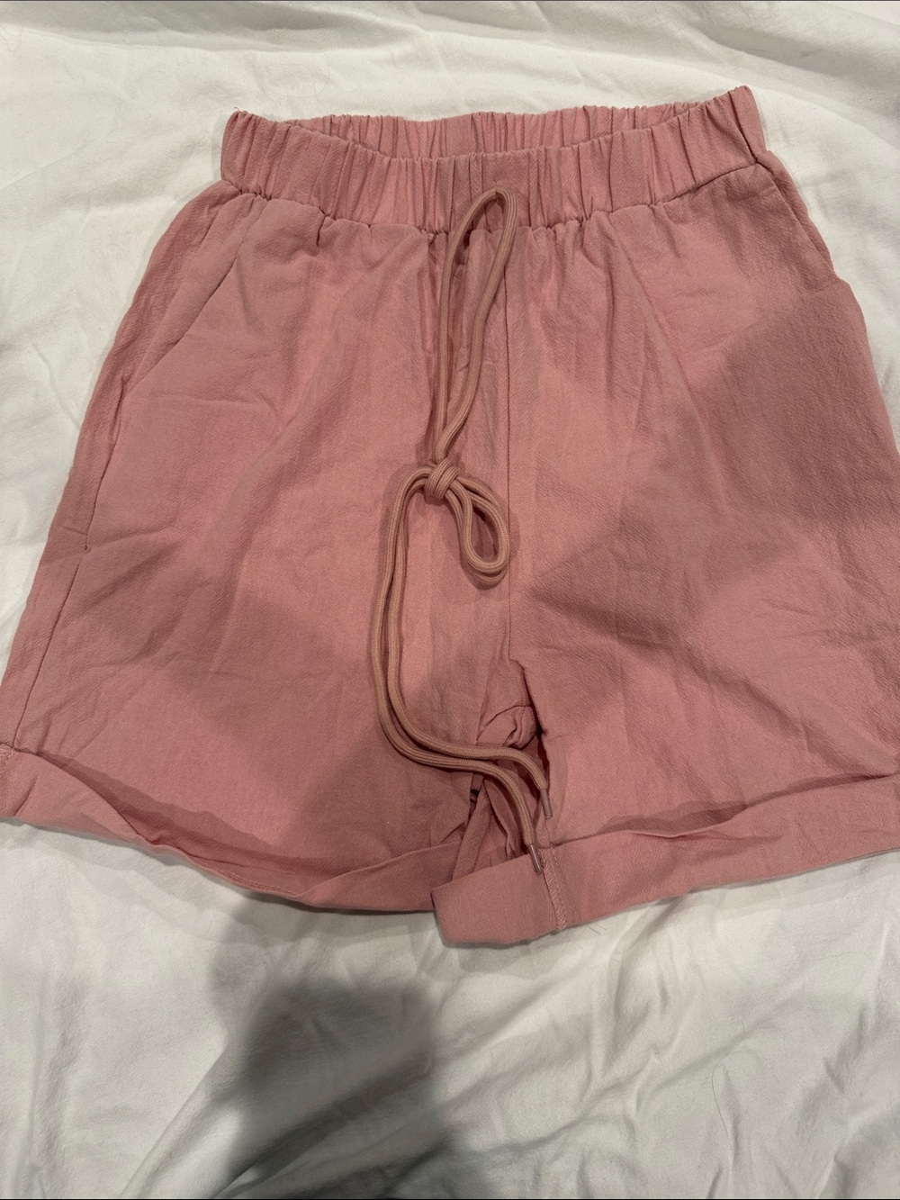 SHEIN High Waist Drawstring Lounge Shorts - Mauve